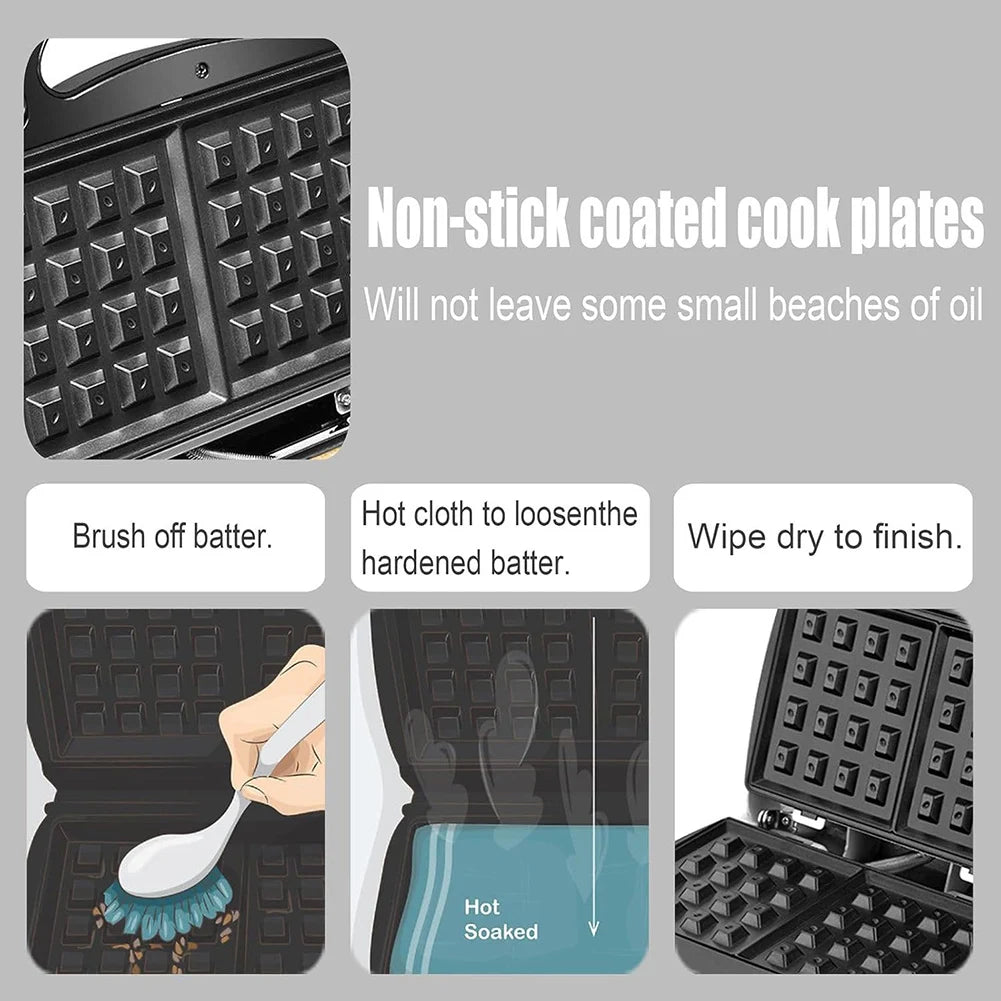 Sandwiches Toster Press 750W Sandwiches Press antiadrigentes para desayunos familiares en casa Press de tostadora multifuncional