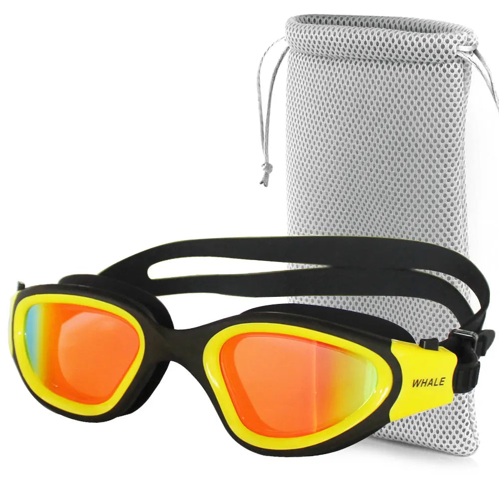 Gafas de natación profesionales antivaho para adultos, lentes de protección UV para hombres y mujeres, gafas de natación de silicona ajustables impermeables en la piscina