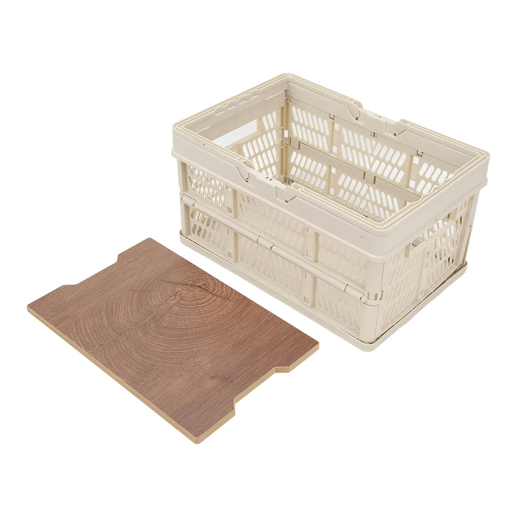 Cesta de Picnic plegable para acampar con tablero móvil, caja de almacenamiento de mano multifunción de gran capacidad, organización del hogar