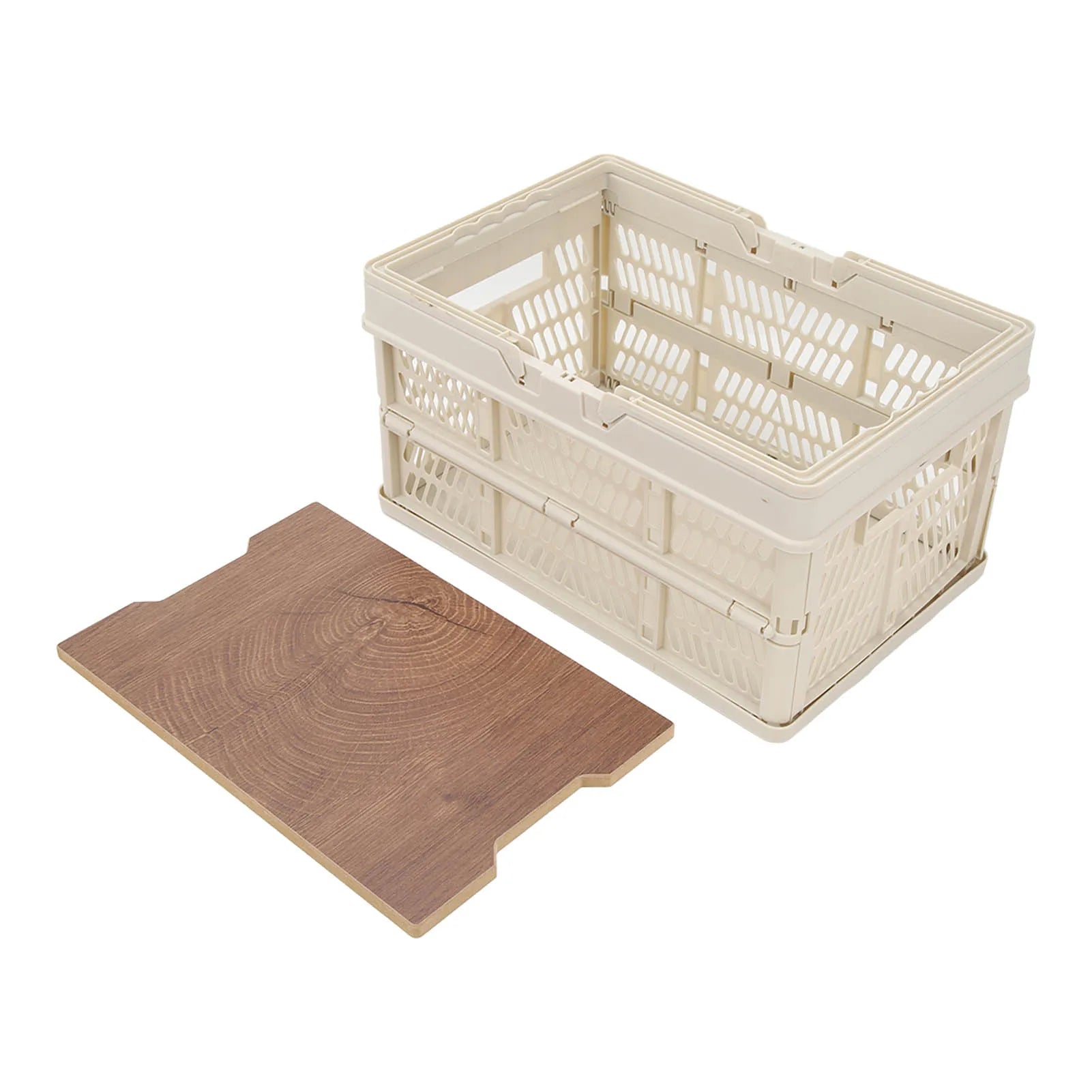 Cesta de Picnic plegable para acampar con tablero móvil, caja de almacenamiento de mano multifunción de gran capacidad, organización del hogar