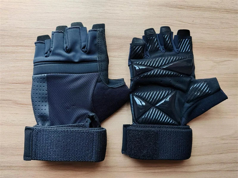 Guantes de Fitness levantamiento de pesas mancuernas culturismo Crossfit Pull Ups entrenamiento guantes de gimnasio para hombre