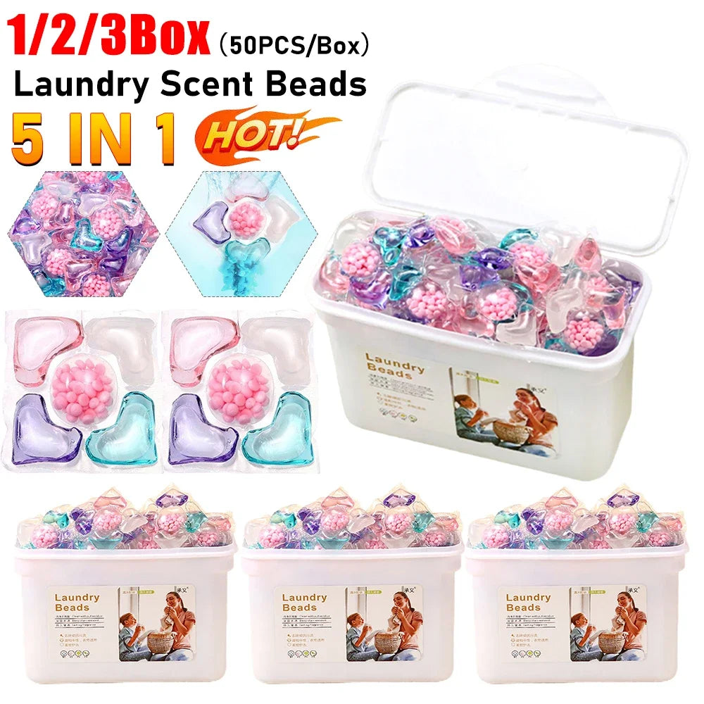 50-150 Uds. Cuentas de lavandería, cuentas aromáticas para lavadora, limpieza profunda y detergente de retención de fragancia duradero