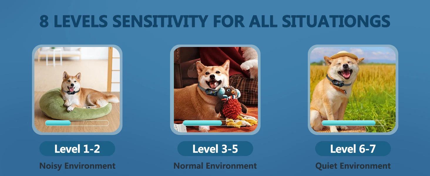 Collar de ladridos para perros, Collar contra la oscuridad para perros grandes, medianos y pequeños, Collar de ladridos inteligente, Collar de entrenamiento antiladridos recargable con 8 ajustes