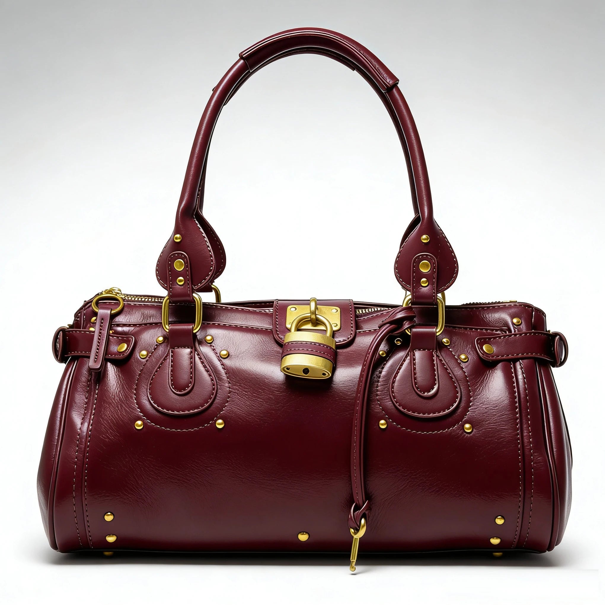 Bolso con Cabeza de Candado Retro, Bolso con Almohada con Remaches, Bolso de Chica Estilo Millennium, Bolso Cruzado para Ir al Trabajo