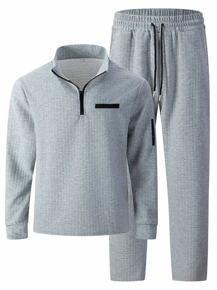 Conjunto de polo y pantalones a cuadros para hombre, chándal de 2 piezas para deportes de golf, ropa informal, traje deportivo de ocio para hombre