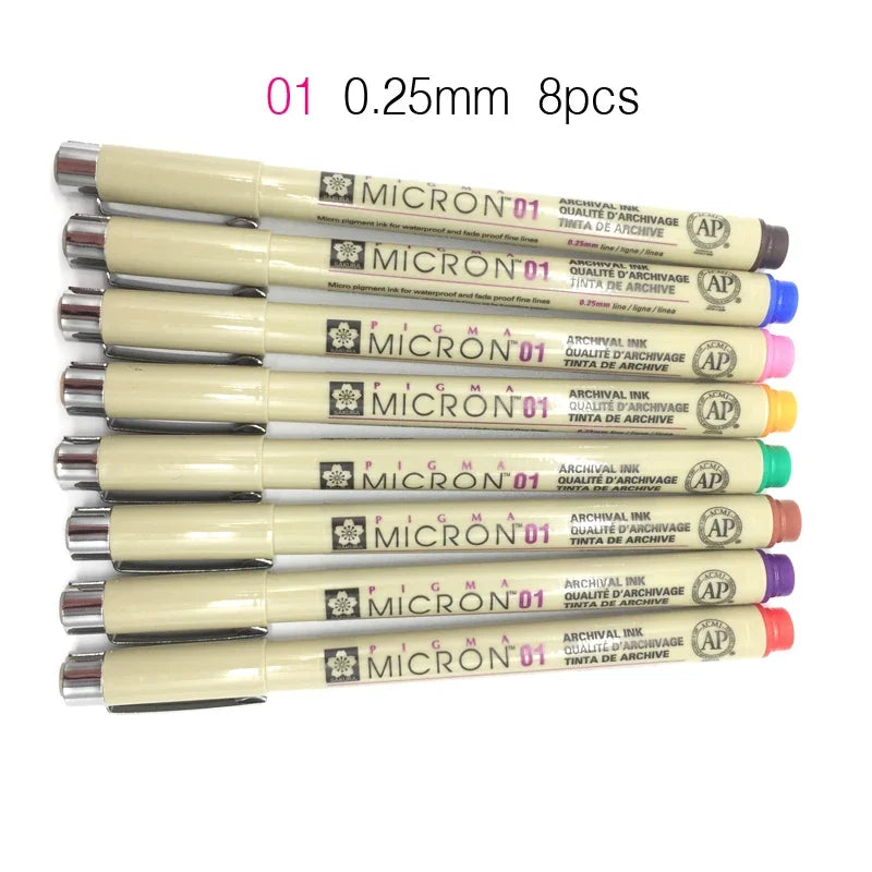 Set Bolígrafos Sakura Pigma Micron - 8/14 Colores Fineliner 0.25mm