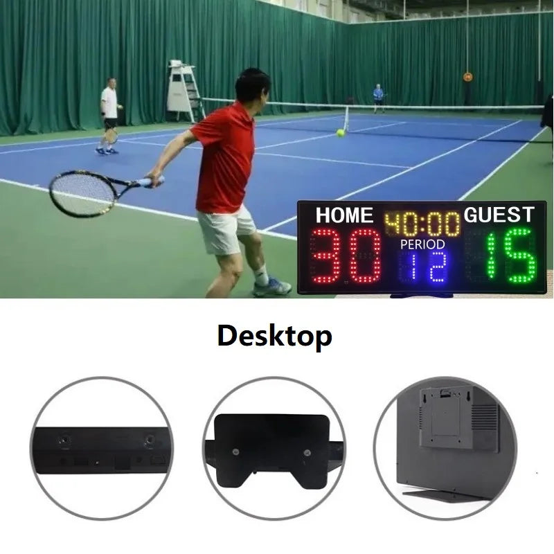 Tablero de puntuación de partido de entrenamiento de tenis profesional portátil, marcador Digital de cancha de Padel electrónica LED con Control de muñeca