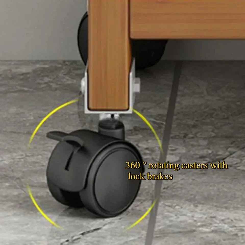 Estante de almacenamiento de pie, estante de almacenamiento móvil, carrito de mano portátil, organizador de aperitivos, gabinete, estante para olla caliente, estantes para verduras de cocina