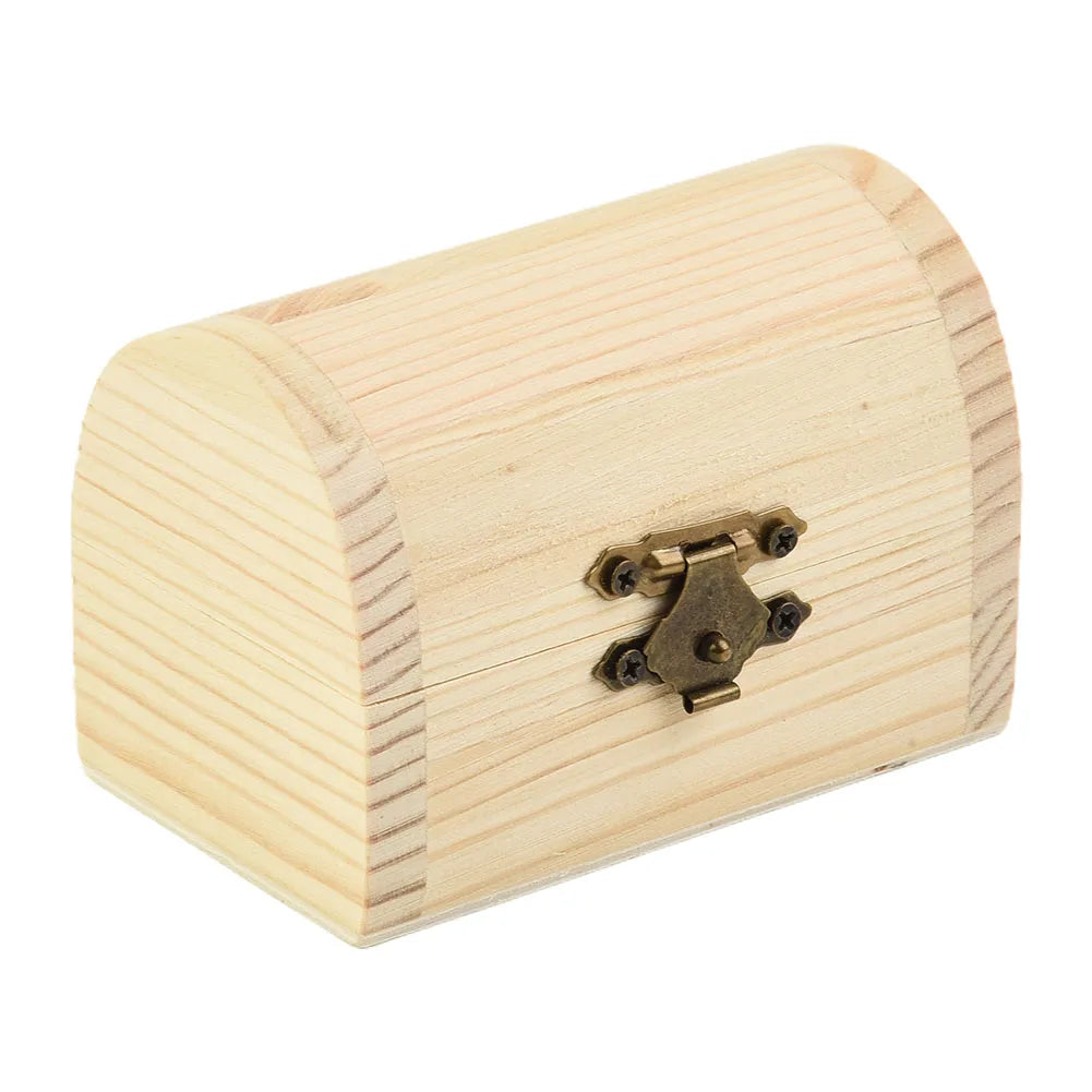 1x cajas de almacenamiento con bisagras arqueadas de madera lisa, caja de regalo artesanal, cajas de almacenamiento de cosméticos multifunción para joyería y artículos diversos para el hogar