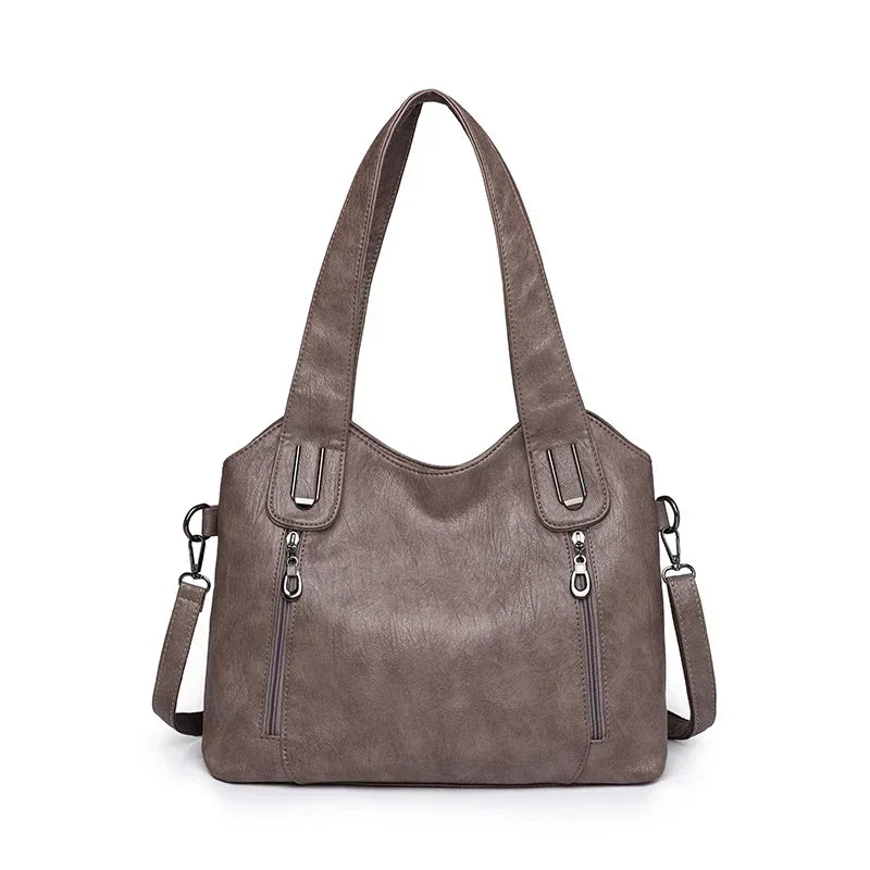 Bolsos de mano de Color sólido a la moda para mujer, bolso de mano de cuero suave, bolsos cruzados grandes informales para mujer, nuevas bolsas de mensajero de hombro