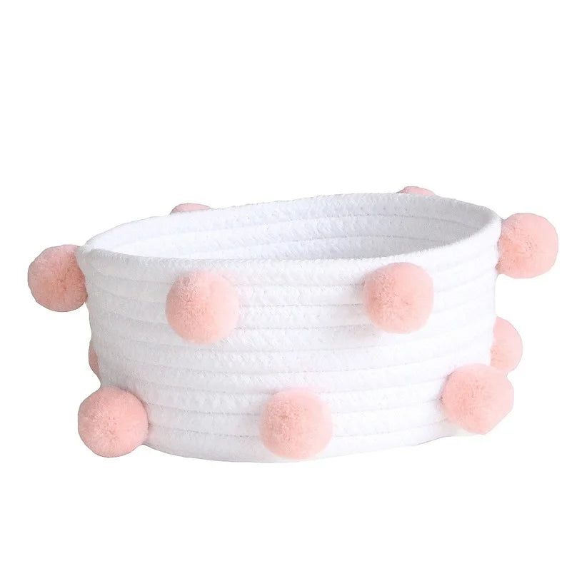 Cestas de almacenamiento tejidas con cuerda de algodón, contenedores de cosméticos de escritorio, organizador de habitación, caja de almacenamiento decorativa para artículos diversos, regalos