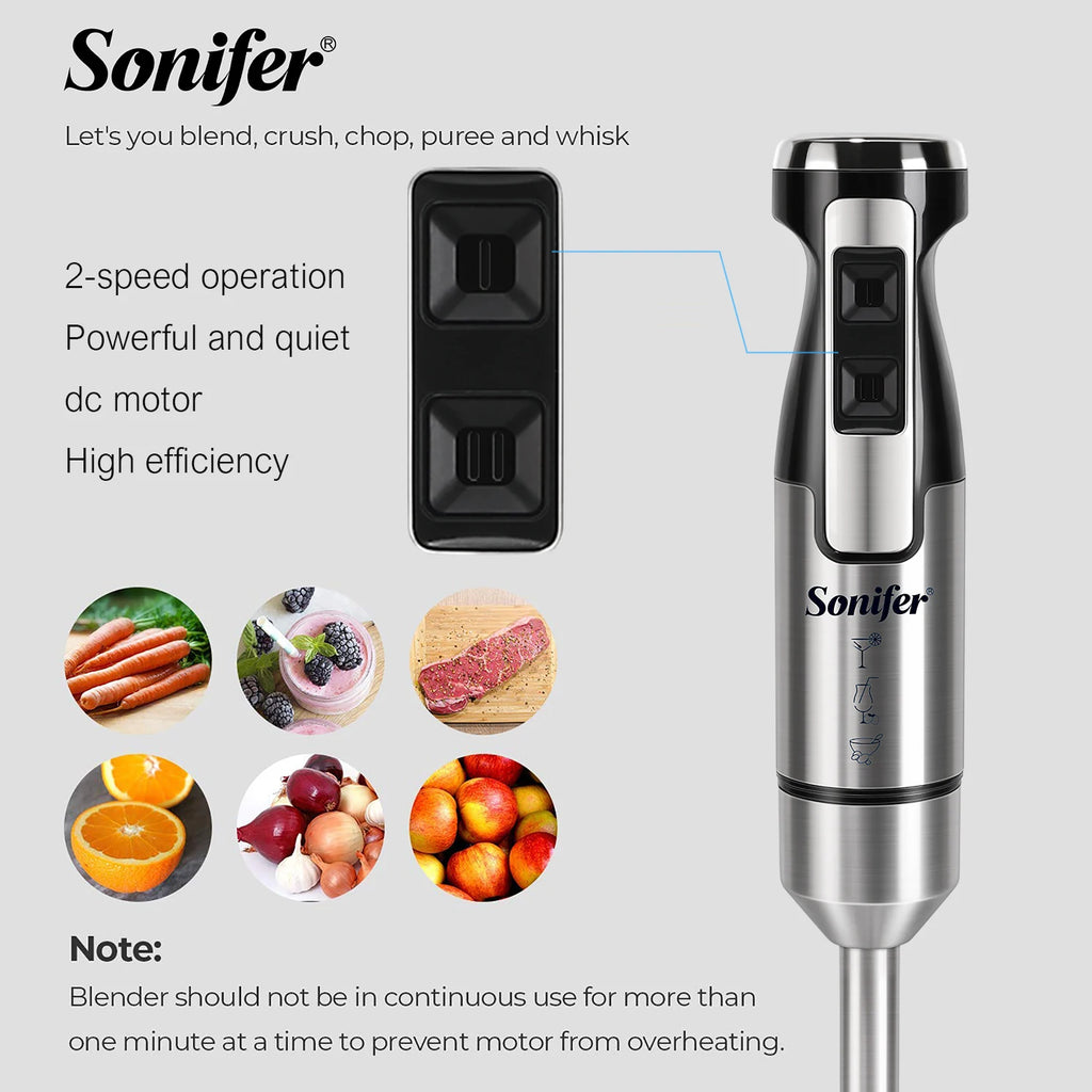 Sonifer-batidora de mano para cocina, mezclador eléctrico de alimentos por inmersión, trituradora de hielo, picadora de carne y verduras, 500W