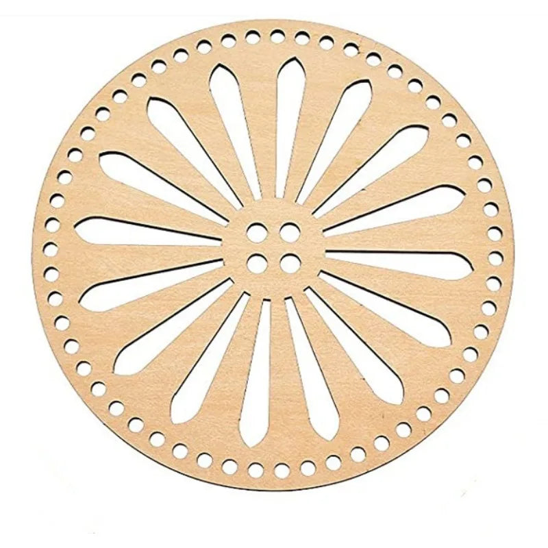 6 uds DIY parte inferior de cesta de madera Natural cesta de ganchillo hueca Base de madera para bolsa de tejer fondo artesanía hacer cesta tejida