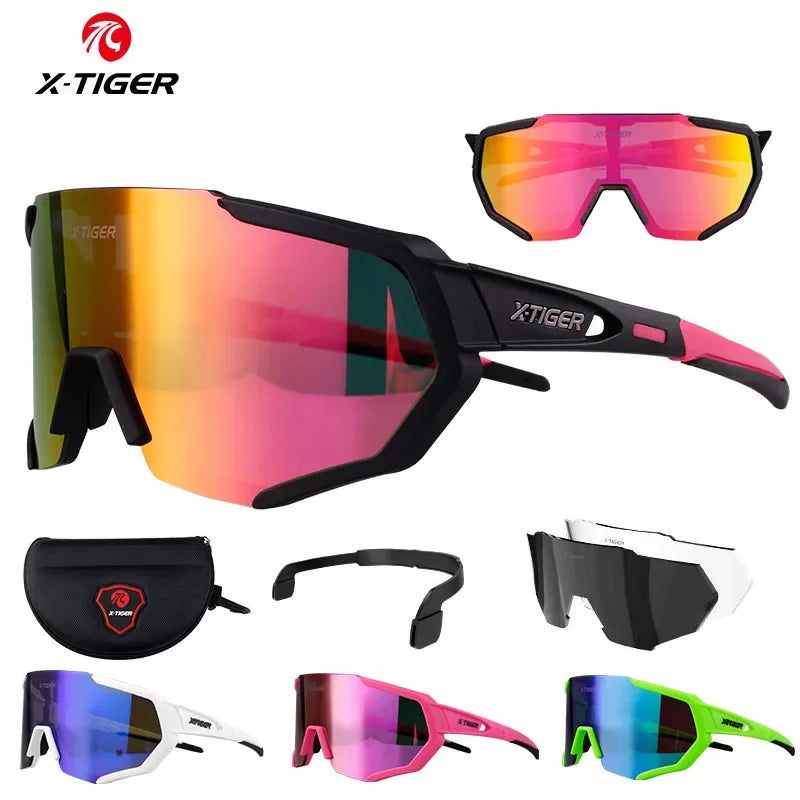 Gafas de sol polarizadas para Ciclismo de montaña para hombre y mujer, lentes de sol de X-TIGER, para carreras