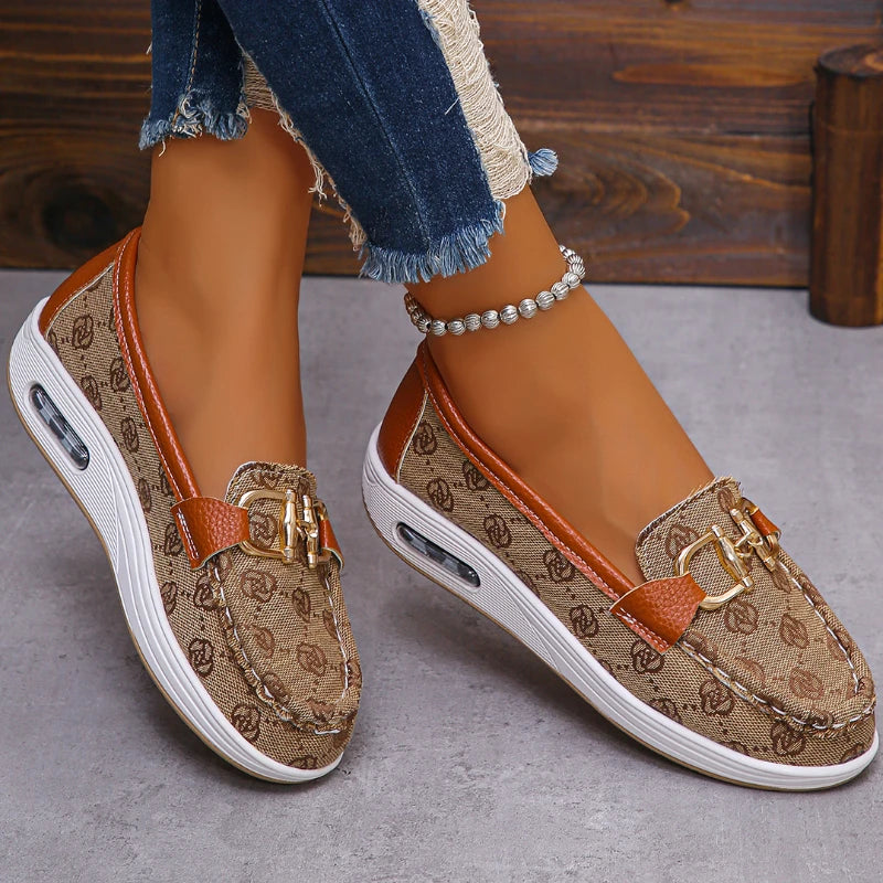 2024 nuevo otoño Mujer tendencia Retro diseñador Zapatos planos Mujer moda punta redonda decoración De Metal Zapatos casuales Zapatos De Mujer