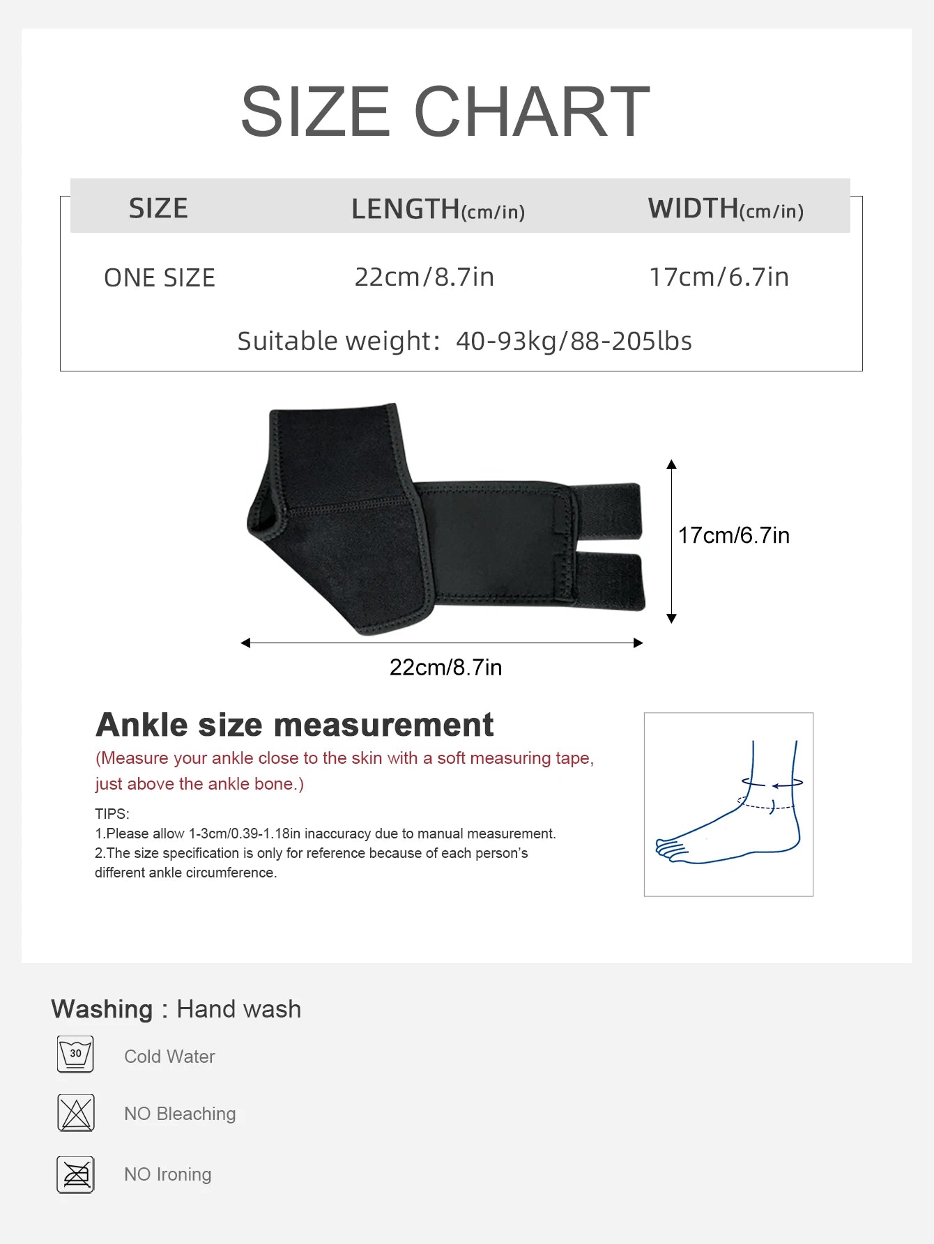 Tobillera de neopreno ajustable de 1 pieza para correr baloncesto