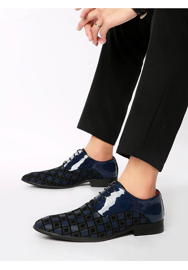 Zapatos de cuero informales rojos elegantes para hombre, zapatos de vestir con cordones y punta estrecha, zapatos formales cómodos, zapatos de vestir para hombre