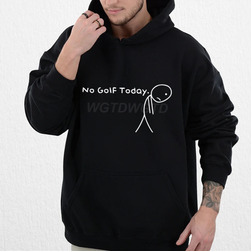 Ropa de hombre No Golf Today divertido triste Stickman golfistas moda ropa de calle Sudadera con capucha Casual divertido ropa de hombre