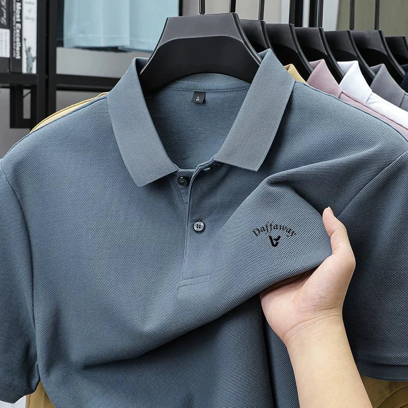 Camiseta polo de marca de golf de manga corta, 100% algodón, informal, para hombre, novedad de verano, estampada, deportiva, cómoda, transpirable, con solapa