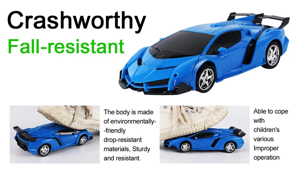 Coche eléctrico RC 2 en 1, Robots de transformación, modelo de vehículo deportivo, Robots, juguetes para niños, coches de de deformación RC geniales remotos, regalos de juguetes para niños