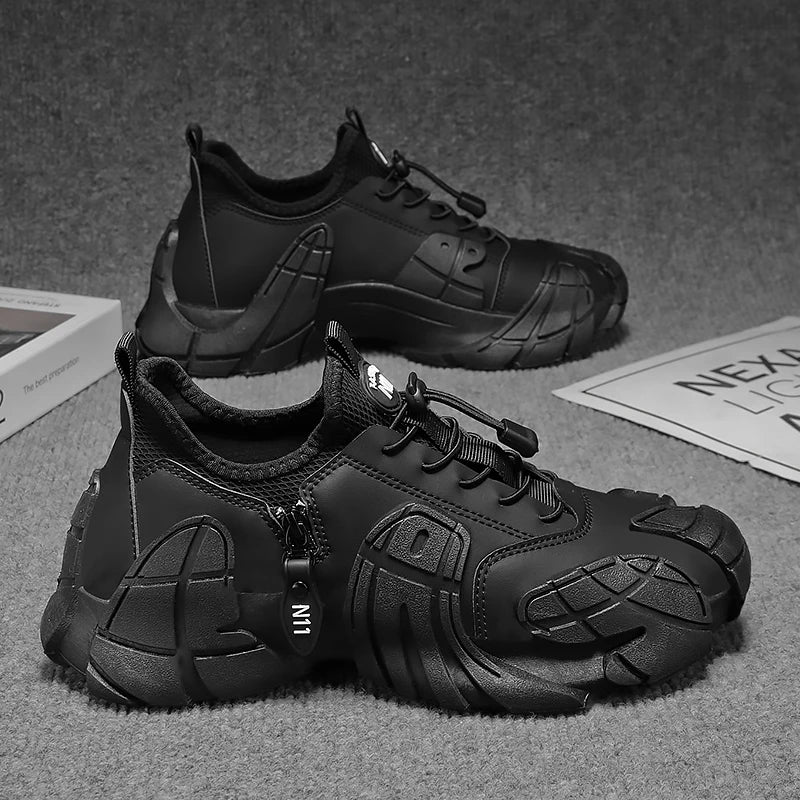 Zapatillas de deporte informales de talla grande 45, zapatos deportivos con suela de pulpo de diseñador para hombre, zapatos de gimnasio con plataforma aumentada de altura de tela de cuero de moda