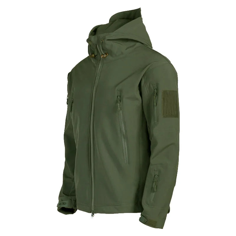 Chaquetas militares de piel de tiburón con concha suave para hombre, chaqueta táctica impermeable a prueba de viento, chaquetas de combate del ejército, abrigos Bomber con capucha para hombre