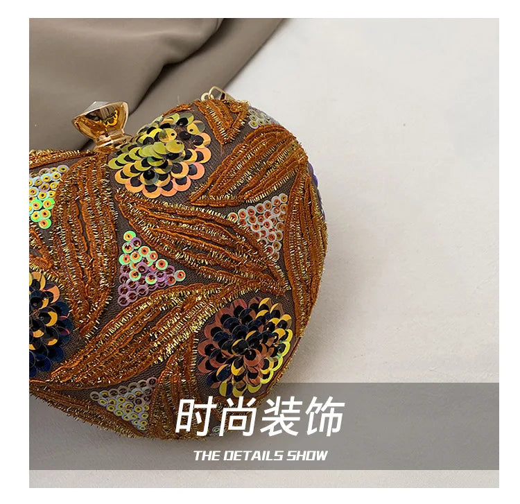 Bolso de mano para mujer 2026Nuevos bolsos de hombro con lentejuelas a la moda europea y americana, bolso de noche de mano Retro para celebridades de Internet