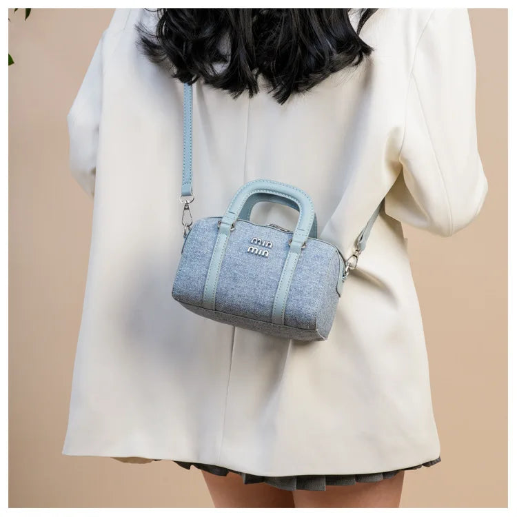 Nuevo bolso vaquero Boston a la moda para mujer, bandolera de un solo hombro, bolso con asa, bolsos de hombro