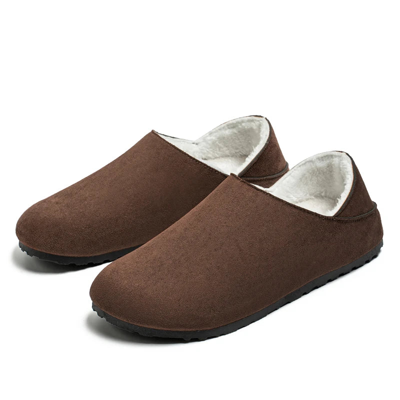 2025 zuecos de moda, zapatillas para hombre, zapatillas planas informales para exteriores, cómodas zapatillas de gamuza de suela gruesa, zapatos de playa antideslizantes para mujer