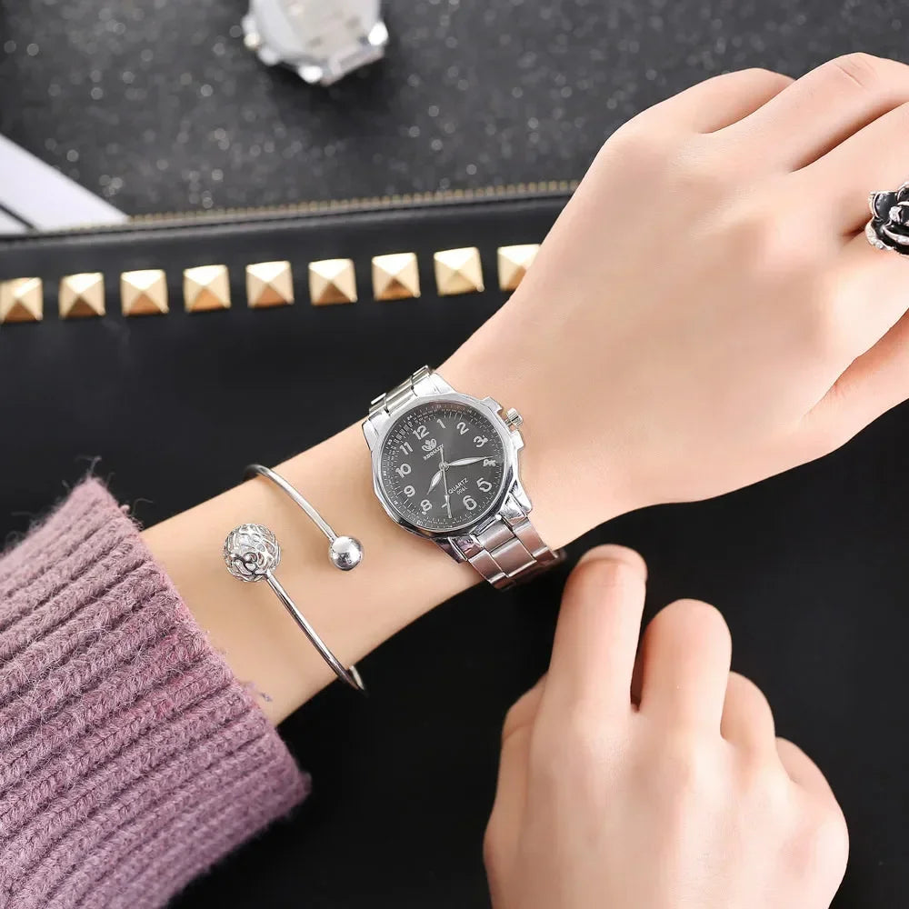 Reloj femenino, relojes de lujo para mujer, correa de malla de Metal de oro rosa, reloj de pulsera de cuarzo analógico de acero inoxidable, minimalista para mujer