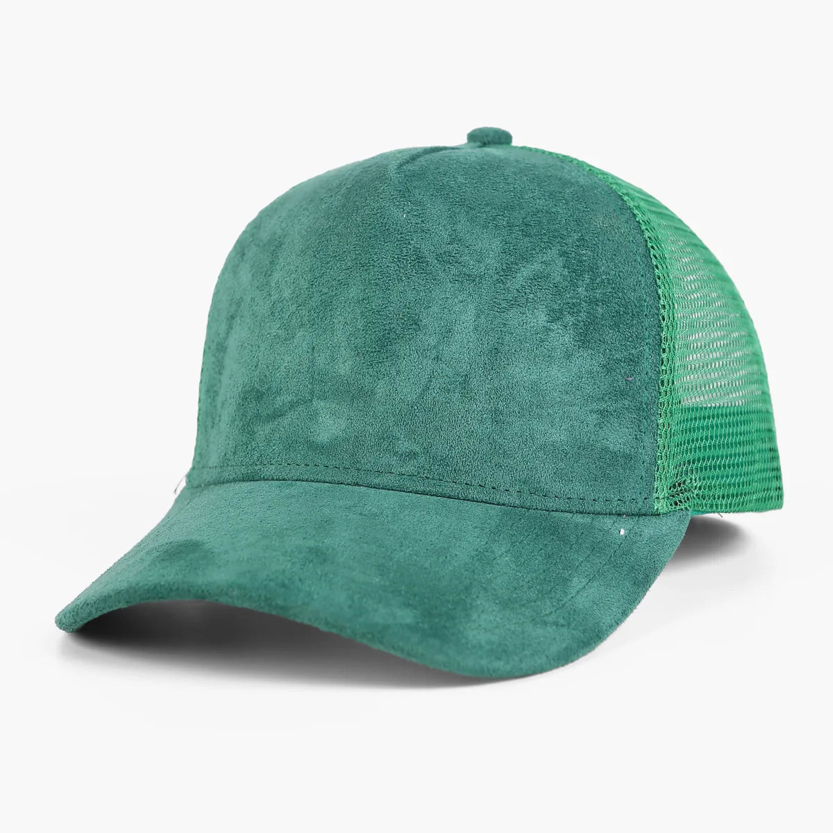Gorra de béisbol de 1 pieza para hombre, gorra de camionero de gamuza de malla de 5 paneles, gorros para deportes al aire libre para primavera y verano para mujer, gorros de Color sólido
