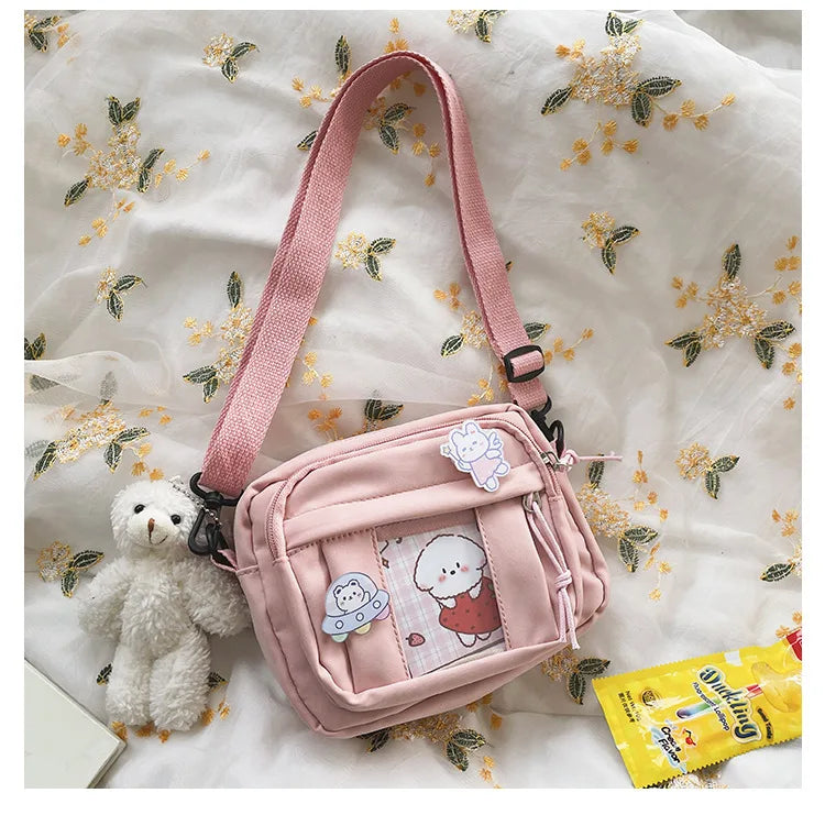 Nuevo Bolso Kawaii para niñas, novedad de 2024, Bolso transparente JK, Bolso cruzado pequeño para mujeres, bolsos y Bolsos de hombro, Bolso Itabag