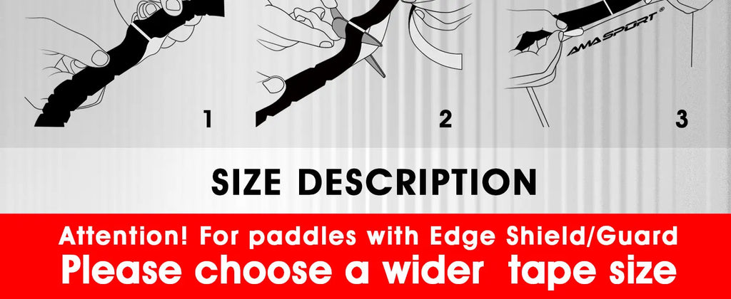 AMASPORT Cinta de protección de paleta de Pickleball 20 mm/23 mm/26 mm para cinta Euard de borde de Pickleball azul marino de 13 mm/16 mm/19 mm