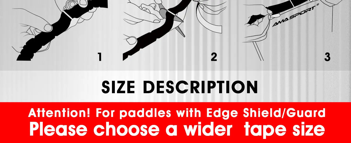 AMASPORT Cinta de protección de paleta de Pickleball 20 mm/23 mm/26 mm para cinta Euard de borde de Pickleball azul marino de 13 mm/16 mm/19 mm