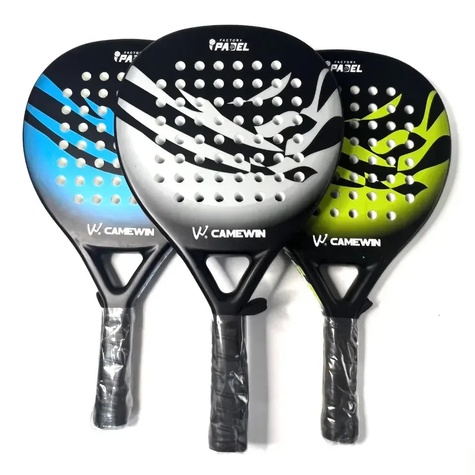 Raqueta de Padel Camwin, superficie de fibra de carbono con núcleo de espuma flexible con memoria EVA, raqueta de Padel ligera con bolsa de Padel