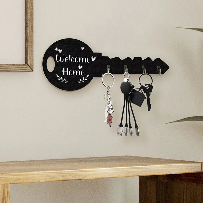 Organizador de almacenamiento, llave creativa, marco de madera, gancho de almacenamiento de pared moderno montado en la pared, estante de almacenamiento colgante Retro de boj para ropa