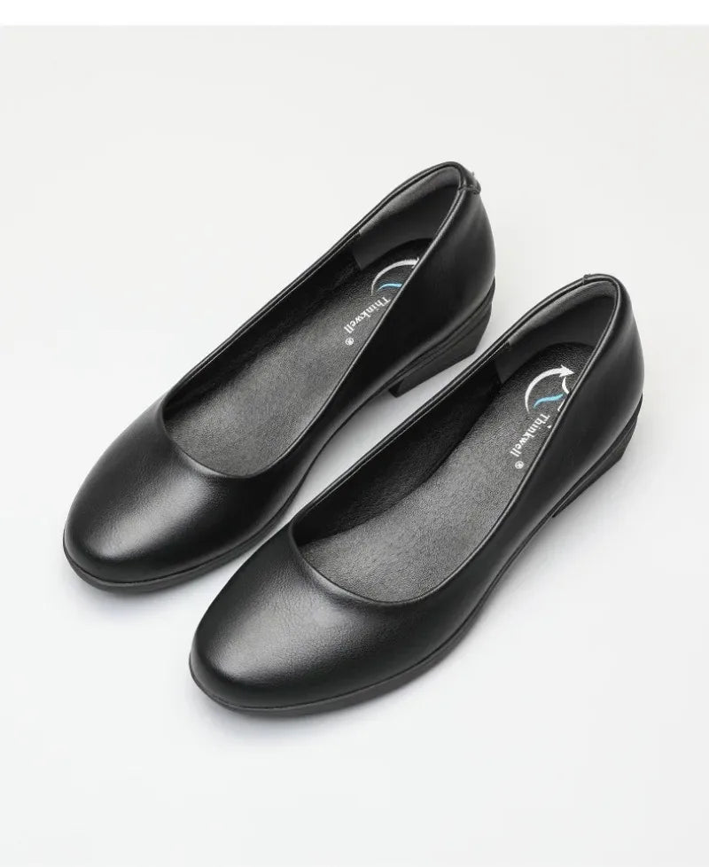 Zapatos De Mujer De suela blanda a la moda, Zapatos De trabajo cómodos para el trabajo, Zapatos De tacón grueso para Mujer, Zapatos antideslizantes De Mujer