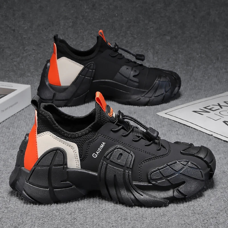 Zapatillas de deporte informales de talla grande 45, zapatos deportivos con suela de pulpo de diseñador para hombre, zapatos de gimnasio con plataforma aumentada de altura de tela de cuero de moda