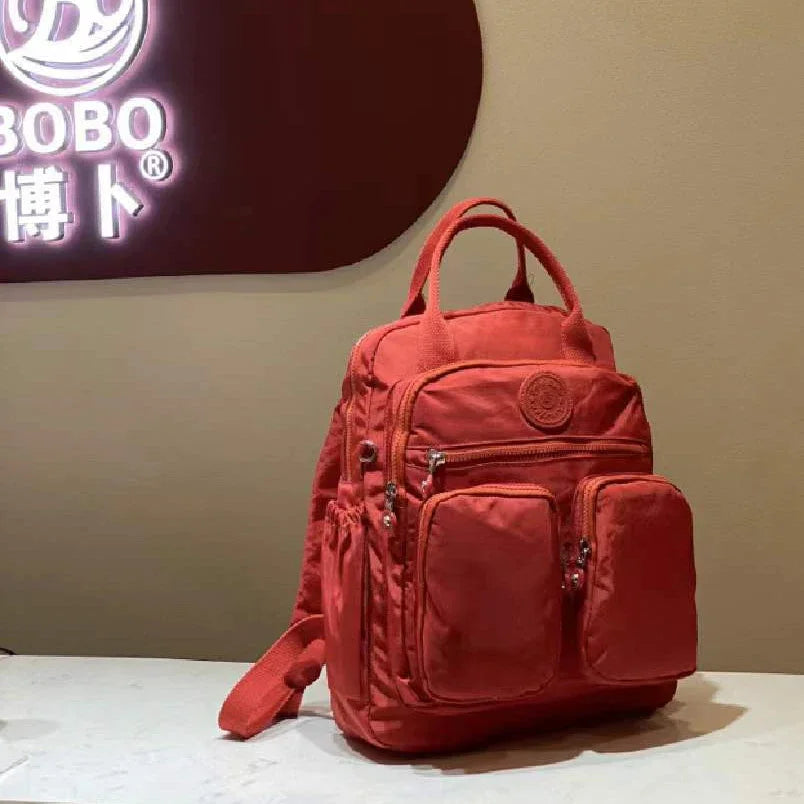 Mochila de moda para mujer, impermeable, de nailon, con mango suave, sólido, multibolsillo, con cremallera de viaje, mochilas escolares femeninas, mochila para ordenador portátil