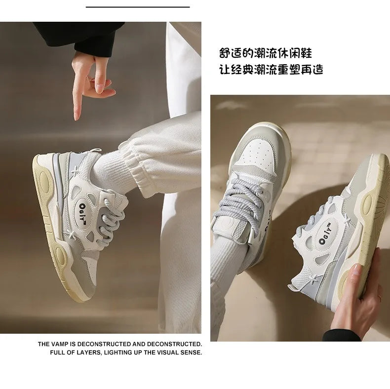 Zapatillas de deporte gruesas para hombre, zapatos de suela suave para correr, informales, de cuero de microfibra, transpirables, con plataforma aumentada de altura