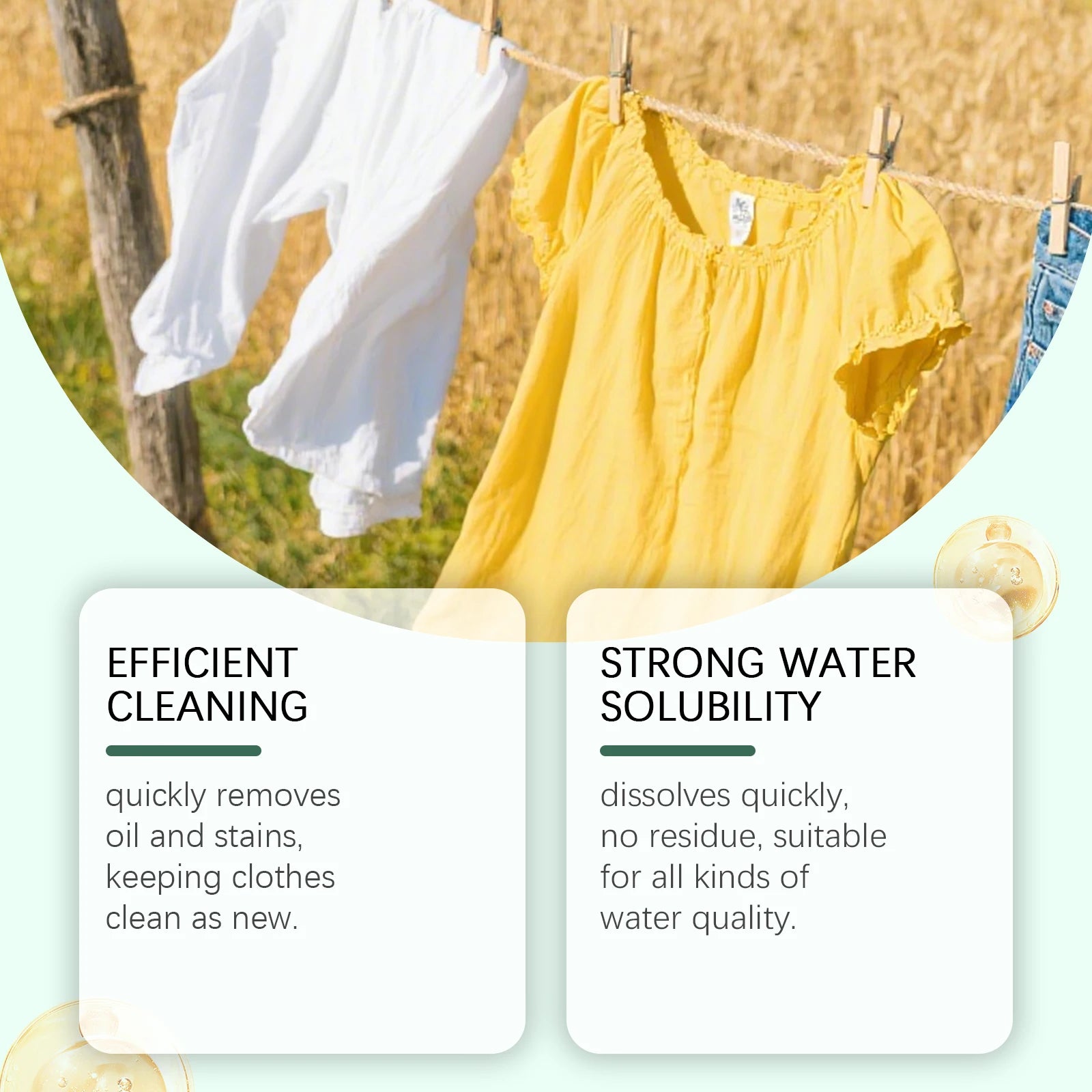 Las hojas de detergente para ropa disuelve profundamente las manchas de suciedad y grasa adecuadas para lavadoras, hojas de ropa suaves y fragantes