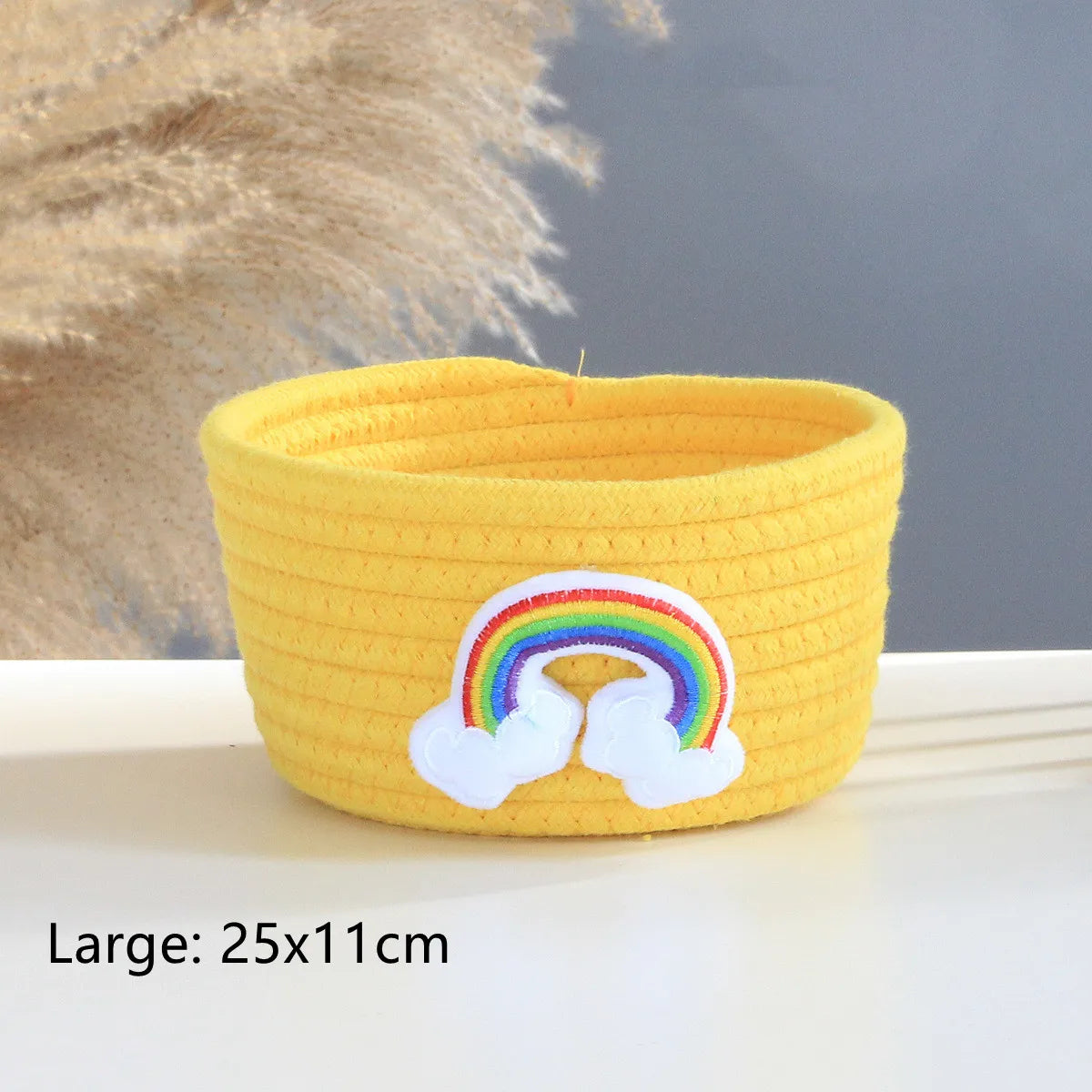 Cesta de almacenamiento tejida a mano con animales de dibujos animados, juguetes para niños, organizador de escritorio, caja de almacenamiento de artículos diversos, cestas para la colada, caja de almacenamiento