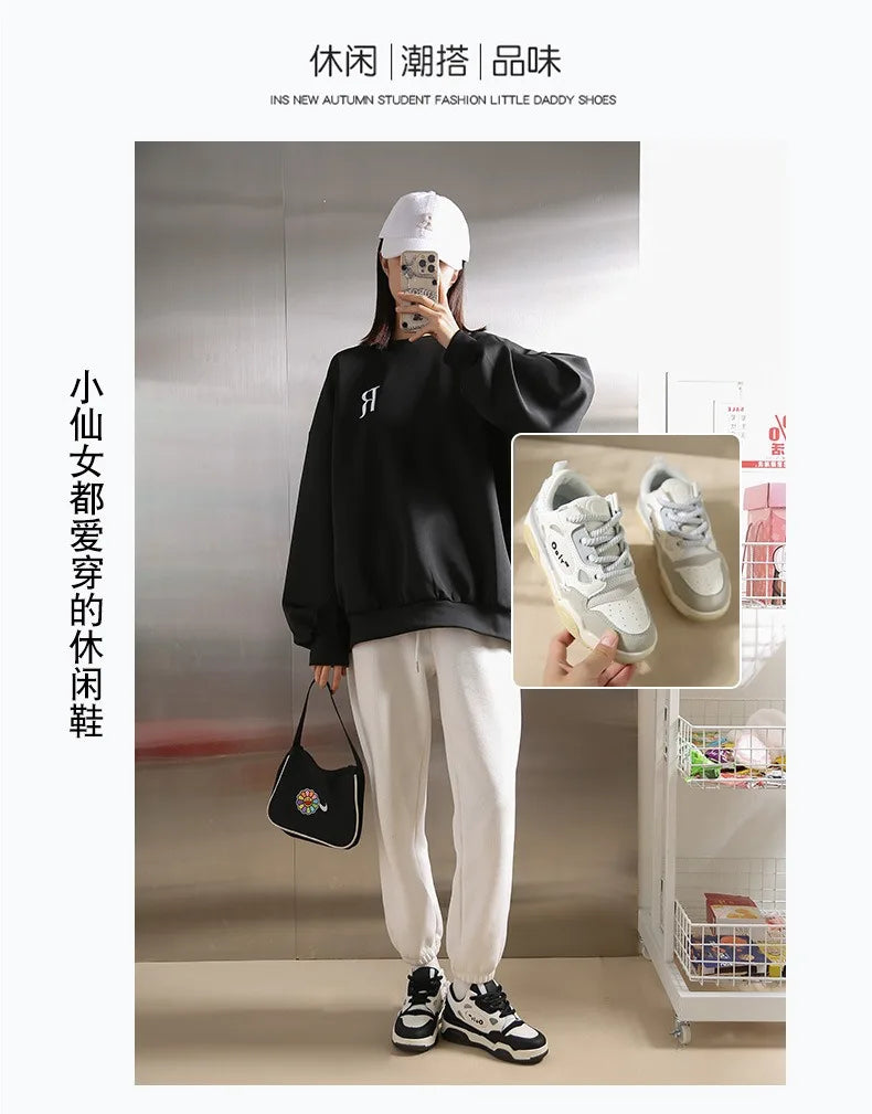 Zapatillas de deporte gruesas para hombre, zapatos de suela suave para correr, informales, de cuero de microfibra, transpirables, con plataforma aumentada de altura