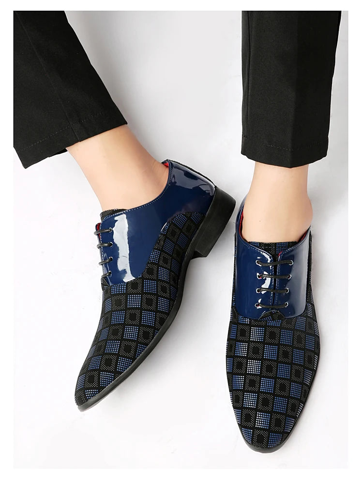 Zapatos de cuero informales rojos elegantes para hombre, zapatos de vestir con cordones y punta estrecha, zapatos formales cómodos, zapatos de vestir para hombre