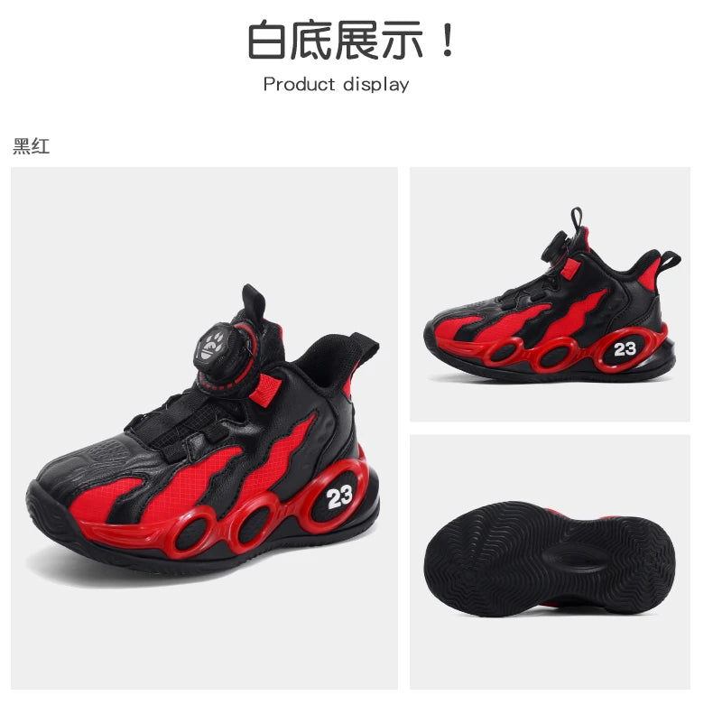 Zapatillas de baloncesto de moda para niños, zapatos deportivos de cuero PU de alta calidad, zapatos casuales para niños y niñas, cómodas zapatillas de gimnasio nuevas