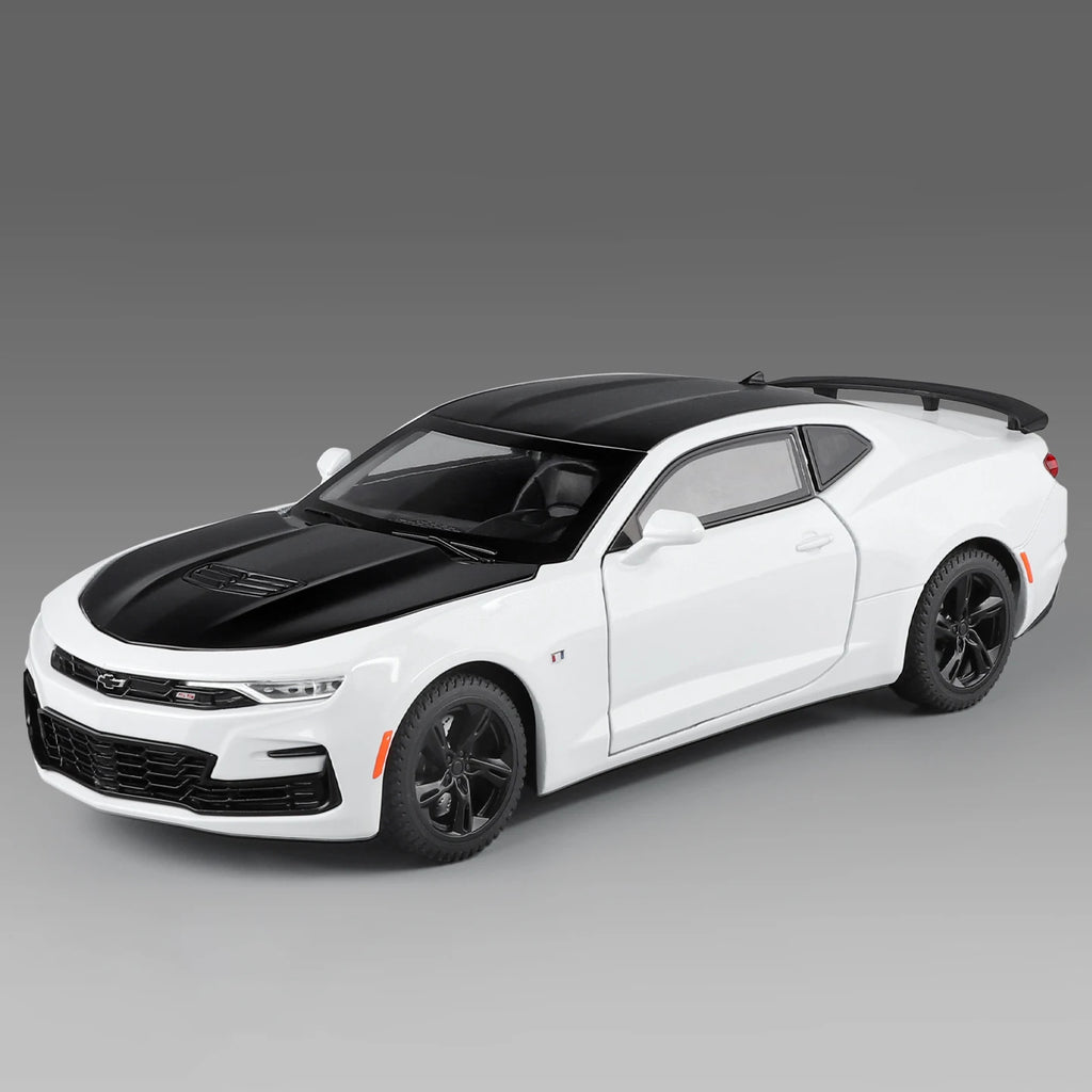 Modelo de coche de aleación Camaro - Puertas abiertas - Absorción de impactos de neumáticos de goma - Cuerpo de metal fundido a presión - Decoraciones para automóviles
