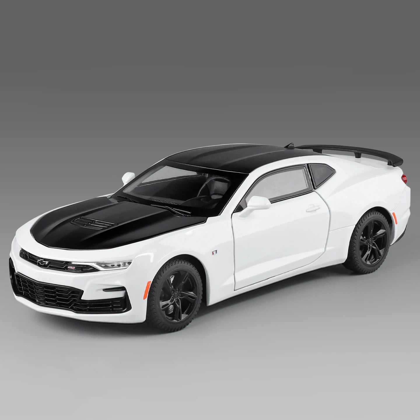 Modelo de coche de aleación Camaro - Puertas abiertas - Absorción de impactos de neumáticos de goma - Cuerpo de metal fundido a presión - Decoraciones para automóviles