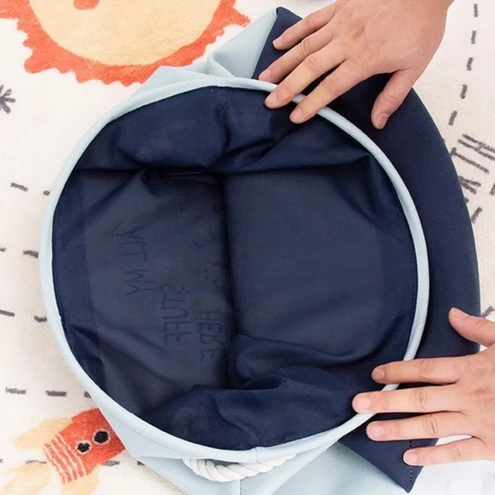 Cesta de almacenamiento de juguetes de dibujos animados, cesta de lavandería de lona portátil plegable con asa, organizador grueso, organización de ropa