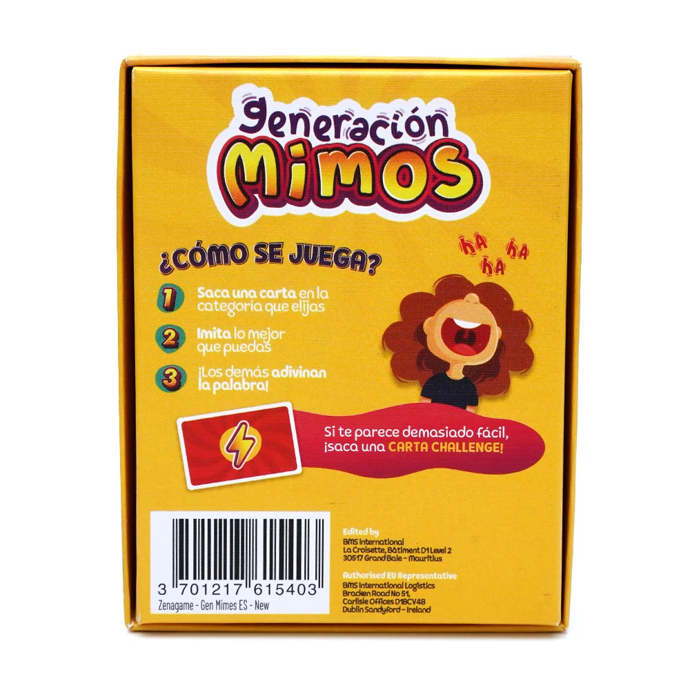 Generación Mimos Juego de Mesa Familiar Divertido con 400 Mímicas para Niños y Adultos Juego de Cartas de Mímica