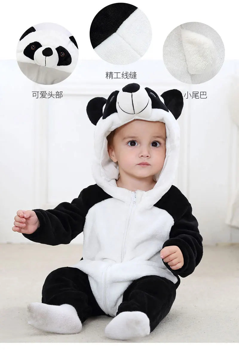 Pijamas térmicos de franela para bebés, ropa de invierno para niños pequeños, monos de ardilla y vaca, mono infantil